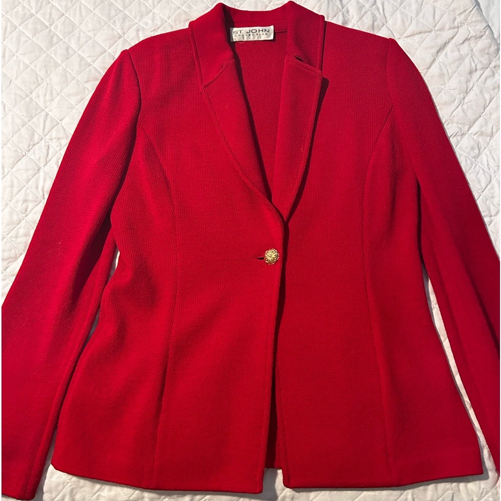 At John red sweater blazer. Size 2. Great condition.